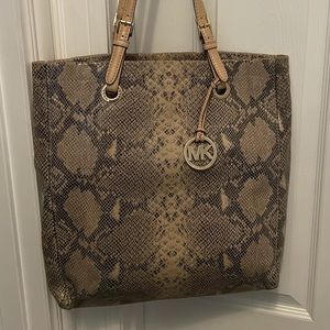 Michael Kors Snakeskin Animal Print Tote Purse